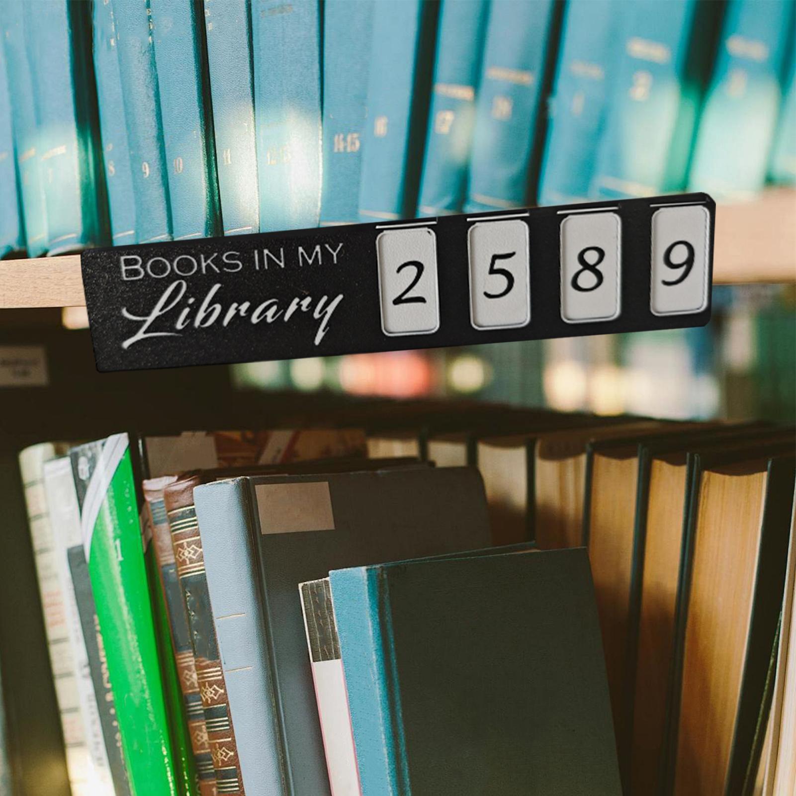 Home Office Bookshelves - 本棚カウンター ブック風装飾サイン ブックヌック装飾 今年読んだ本カウンター 999までカウントする図書館カウントオーナメント