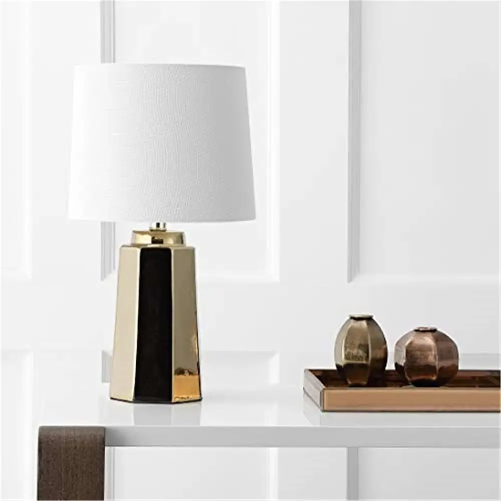Home Office Lamp - 17インチの金メッキLEDテーブルランプ、寝室、リビングルーム、ホームオフィス用、電球付き