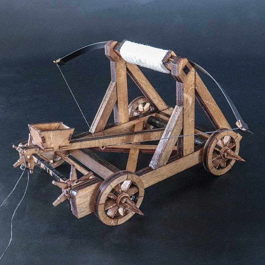 Home Office Architecture - 中世の弾性カタパルトモデル古代戦車木製手作りDIY装飾品デスクトップホームオフィス装飾クラフトギフト