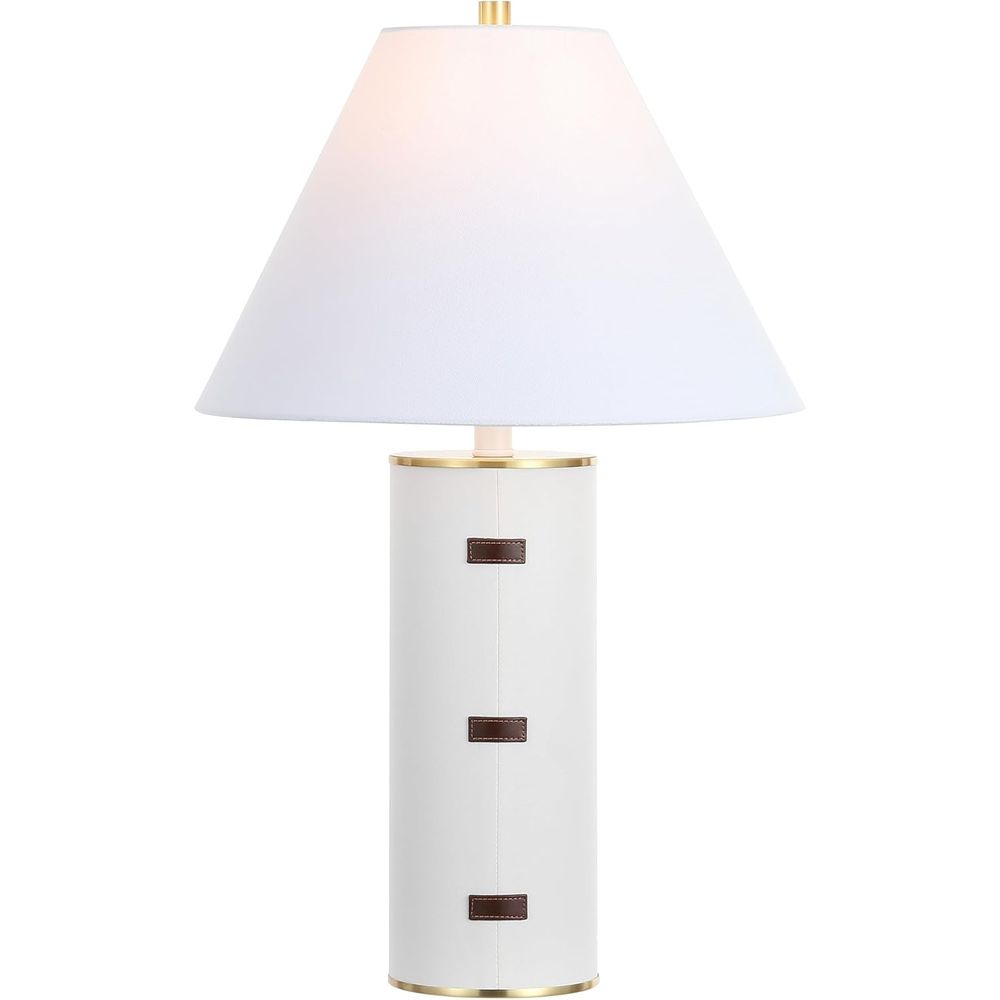 Home Office Lamp - 27インチLEDテーブルランプ - ホワイト/ブラウン/真鍮ゴールド 寝室、リビングルーム、ホームオフィス、デスク、ナイトスタンド用