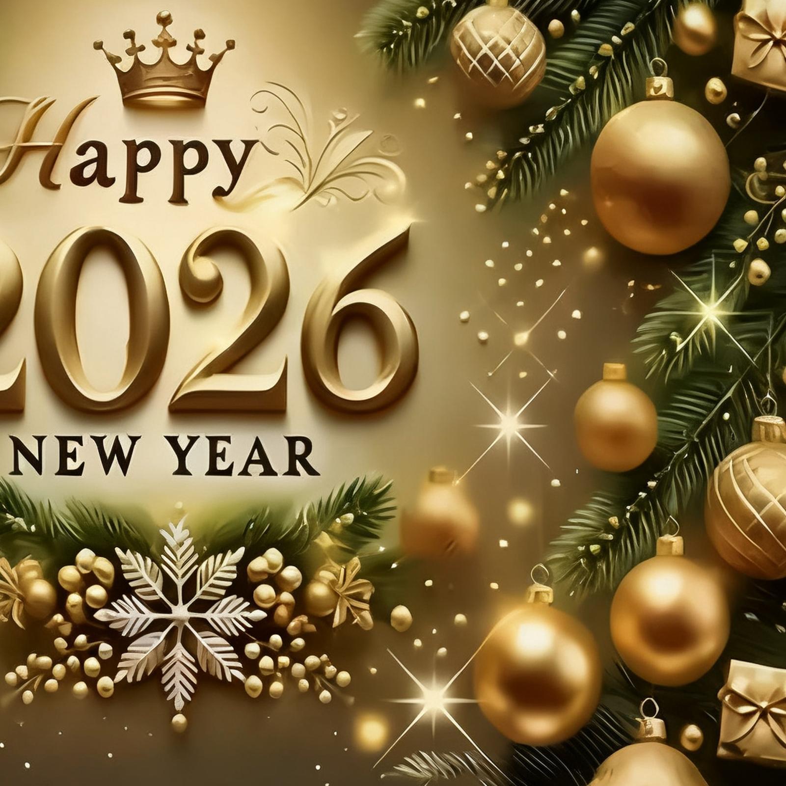 Home Office Holidays 2026 - 新年あけましておめでとうございます！バナー 7x5フィート 2026年 ホリデーウォールサイン 新年飾り 室内/屋外パーティー