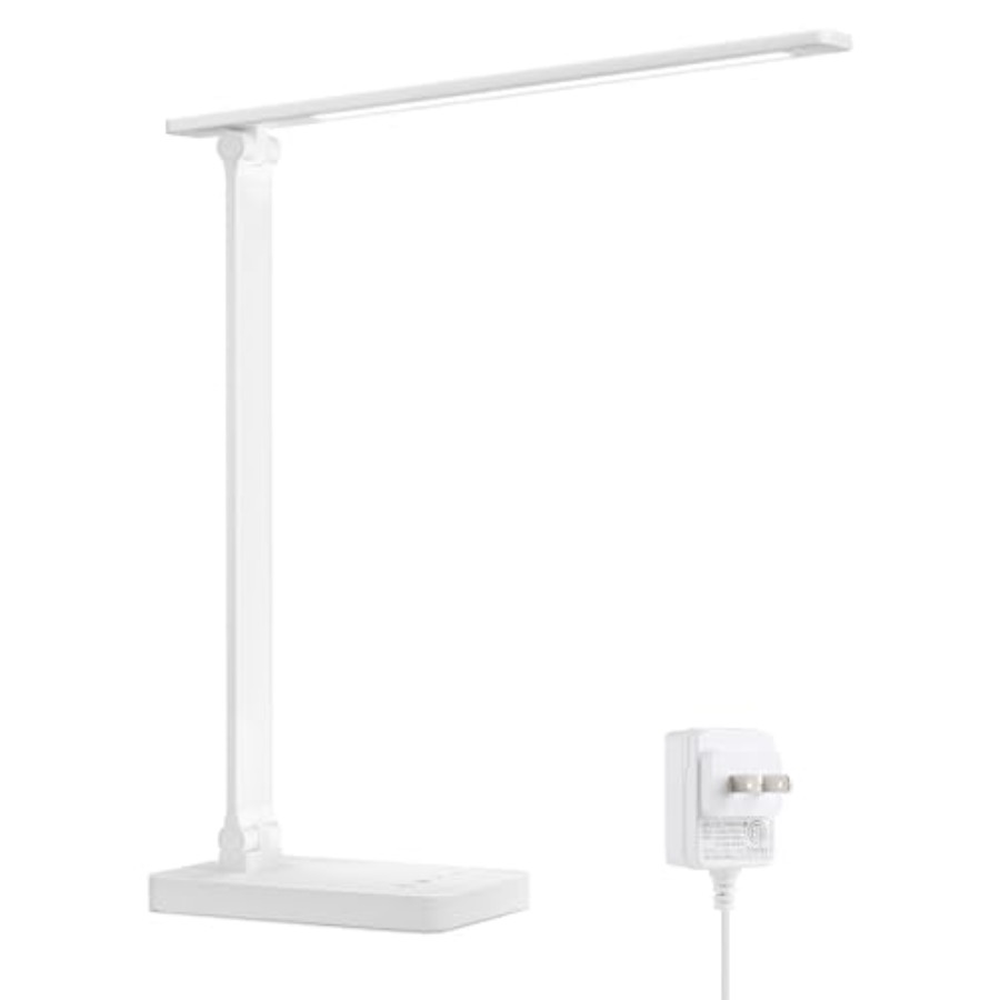 Home Office Lamp - LEDデスクランプ、メタルデスクライト9.5W 800lm、最高のタスクランプ、5色モード5段階明るさ調整、調光可能なホームオフィスデスクトップランプ