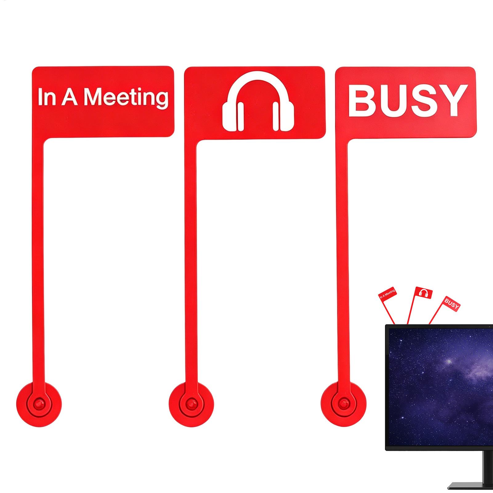 Home Office Programmer - オフィスデスク用フォーカスフラグ3個、仕事用邪魔しないでください警告サイン、ホームオフィス学校コンピュータ用ポータブル赤色インジケーターフラグ