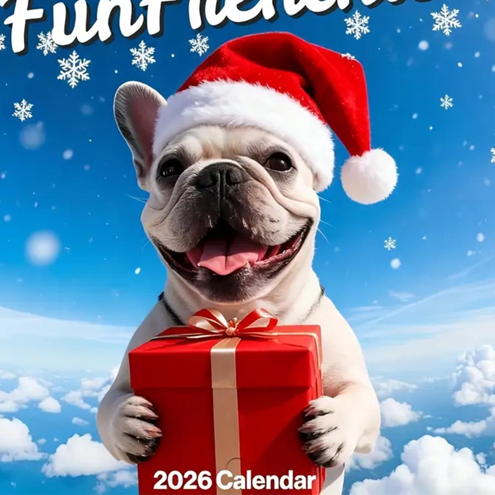 Home Office Holidays 2026 - 2026 デイリーカレンダー 新年カレンダー 休日付き 週間吊り下げ式 フレンチブルドッグ
