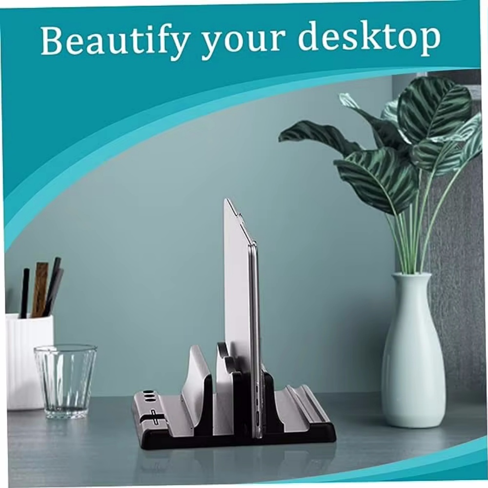 Home Office Programmer - 調節可能な垂直ラップトップスタンド幅調節可能なラップトップホルダー省スペースデスクトップオーガナイザーオフィスホームコンピュータストレージアクセサリー用