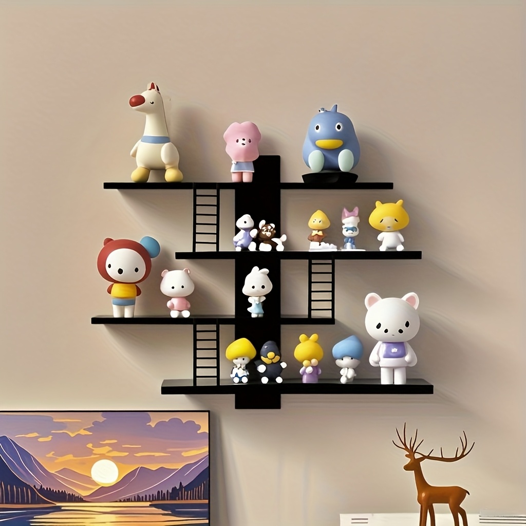Home Office Bookshelves - 穴あけ不要の壁掛け棚、ホームオフィスや宇宙をテーマにした部屋に最適 - 吊り下げクリップ付き多機能プラスチック収納棚、本や写真、装飾品を収納できる省スペースボヘミアンスタイルの棚 - 狭いスペースや部屋に最適な組み立て式フローティングシェルフ