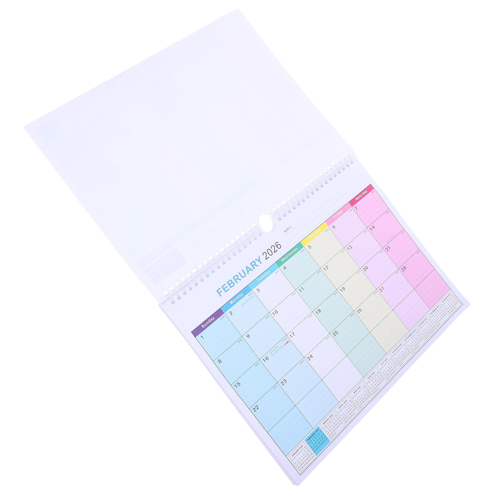 Home Office Holidays 2026 - 壁掛けカレンダー 2026-2027年 スパイラル綴じ 18ヶ月 大型 デイリースケジュールプランナー
