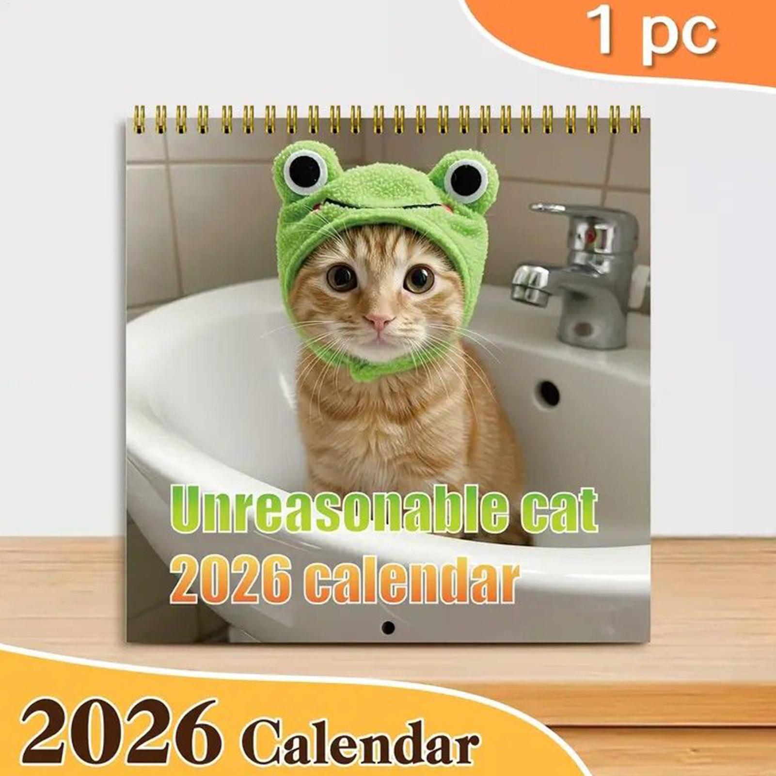 Home Office Holidays 2026 - 12 か月カレンダー 2026 壁掛け猫カレンダー ホリデー クリスマス