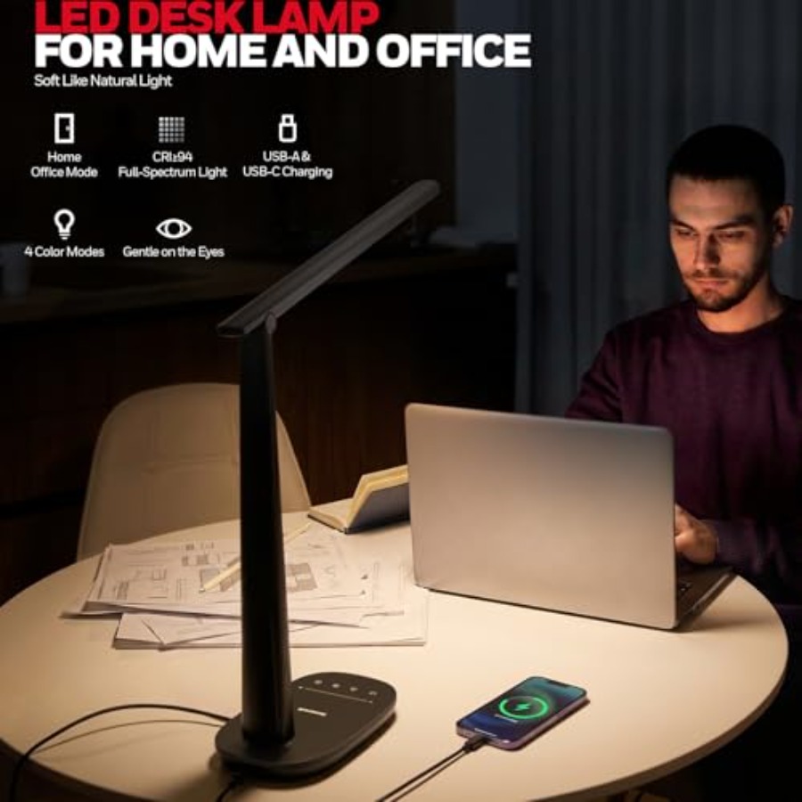 ホームオフィス用LEDデスクランプ、目に優しい調光可能な読書 - Home Office Lamp のレビューと価格