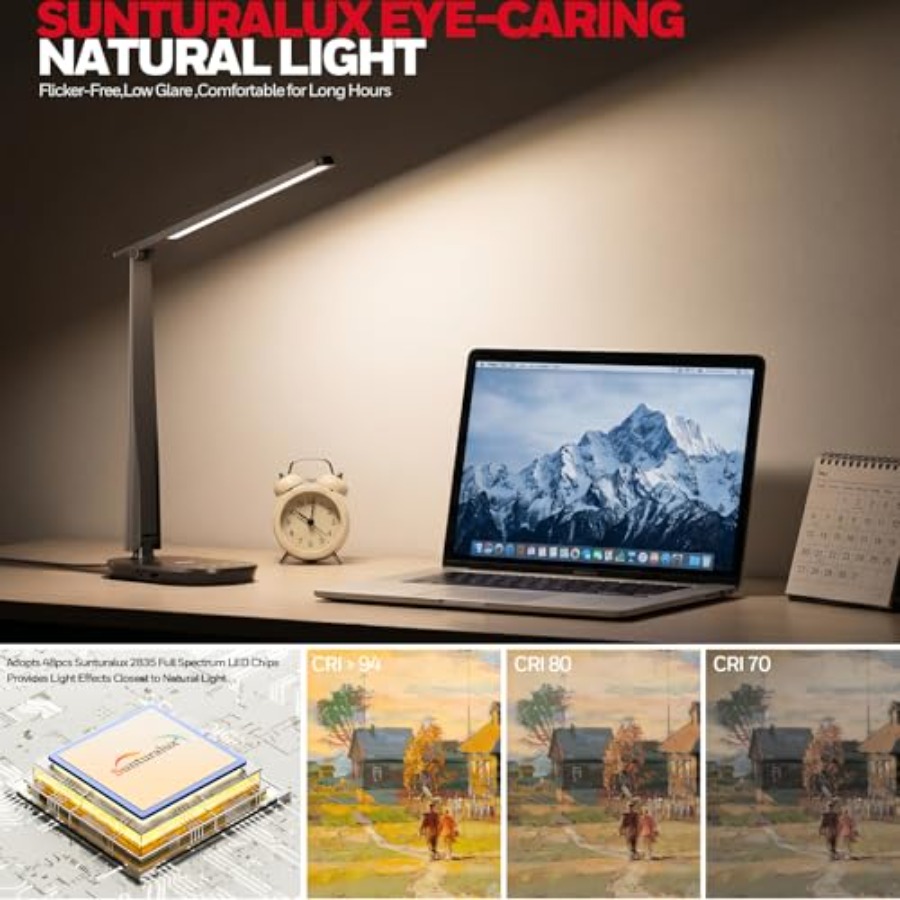 ホームオフィス用LEDデスクランプ、目に優しい調光可能な読書 - Home Office Lamp のレビューと価格