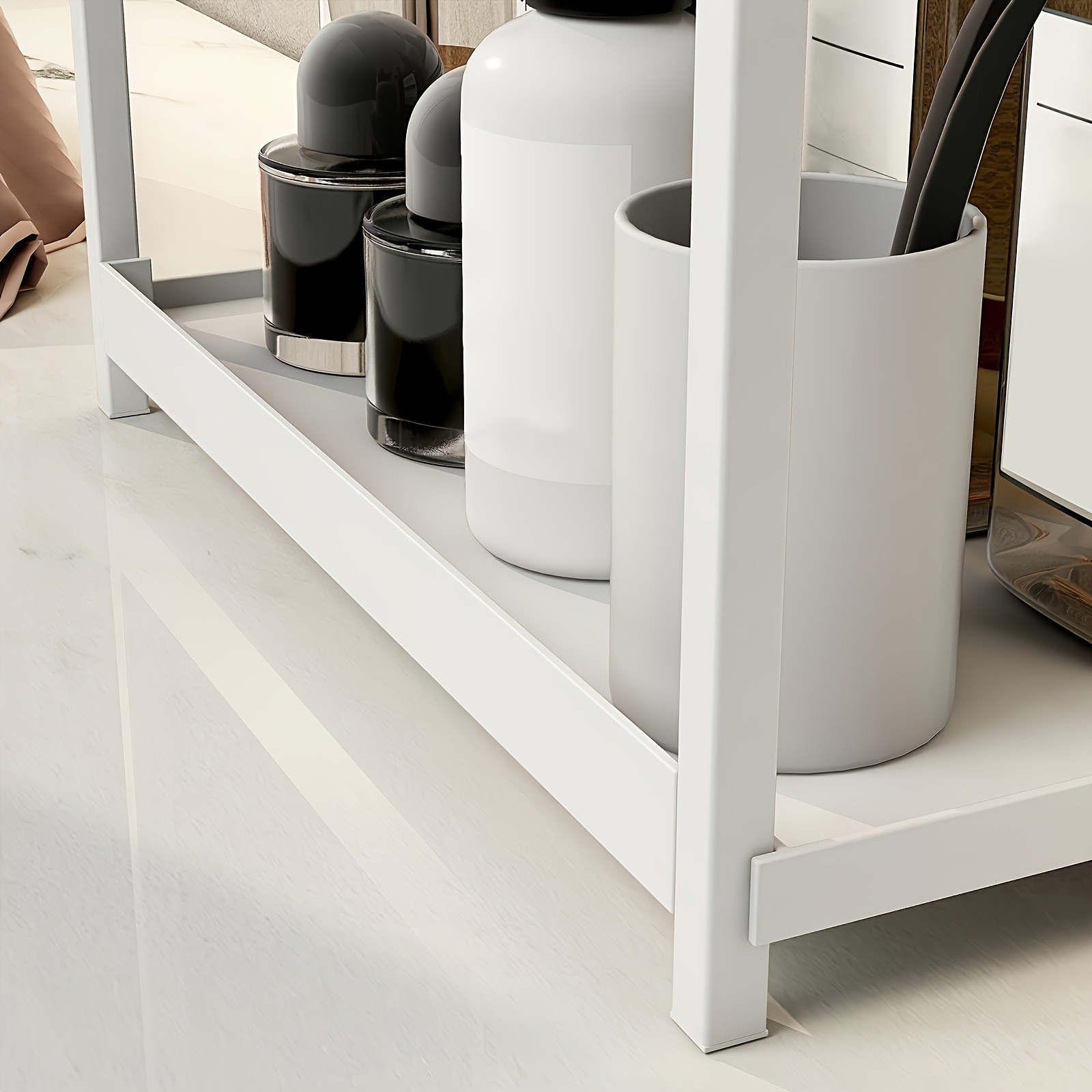 一体型ドレッシングテーブルラック二層スキンケア収納スタンドバ - Home Office Work Table のレビューと価格