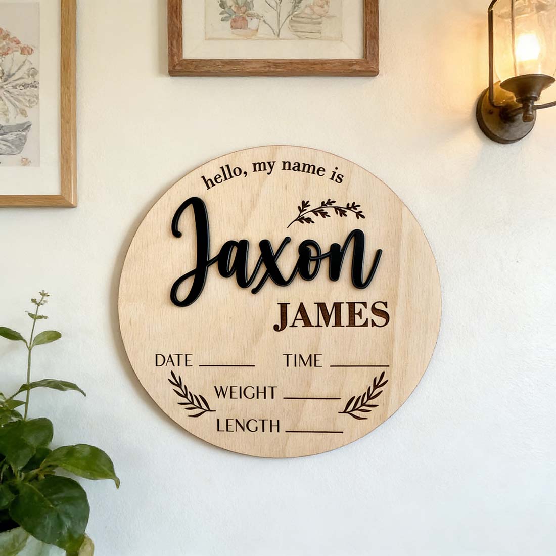 1個入りカスタムベビーアナウンスメントサイン木製名札、ホーム - Home Office Gifts のレビューと価格