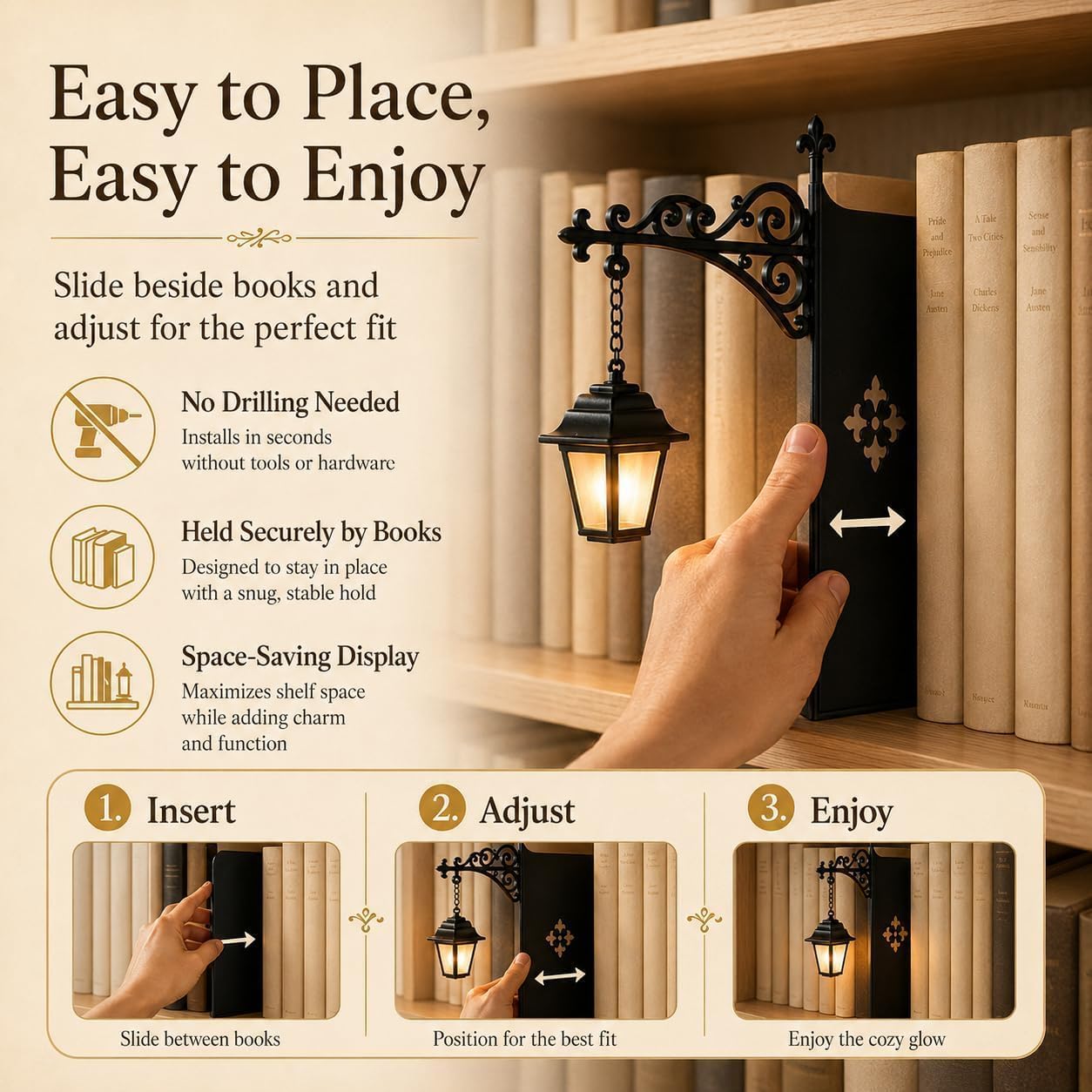 ミニヴィンテージライブラリーランタンブックヌックライト、温か - Home Office And Library のレビューと価格