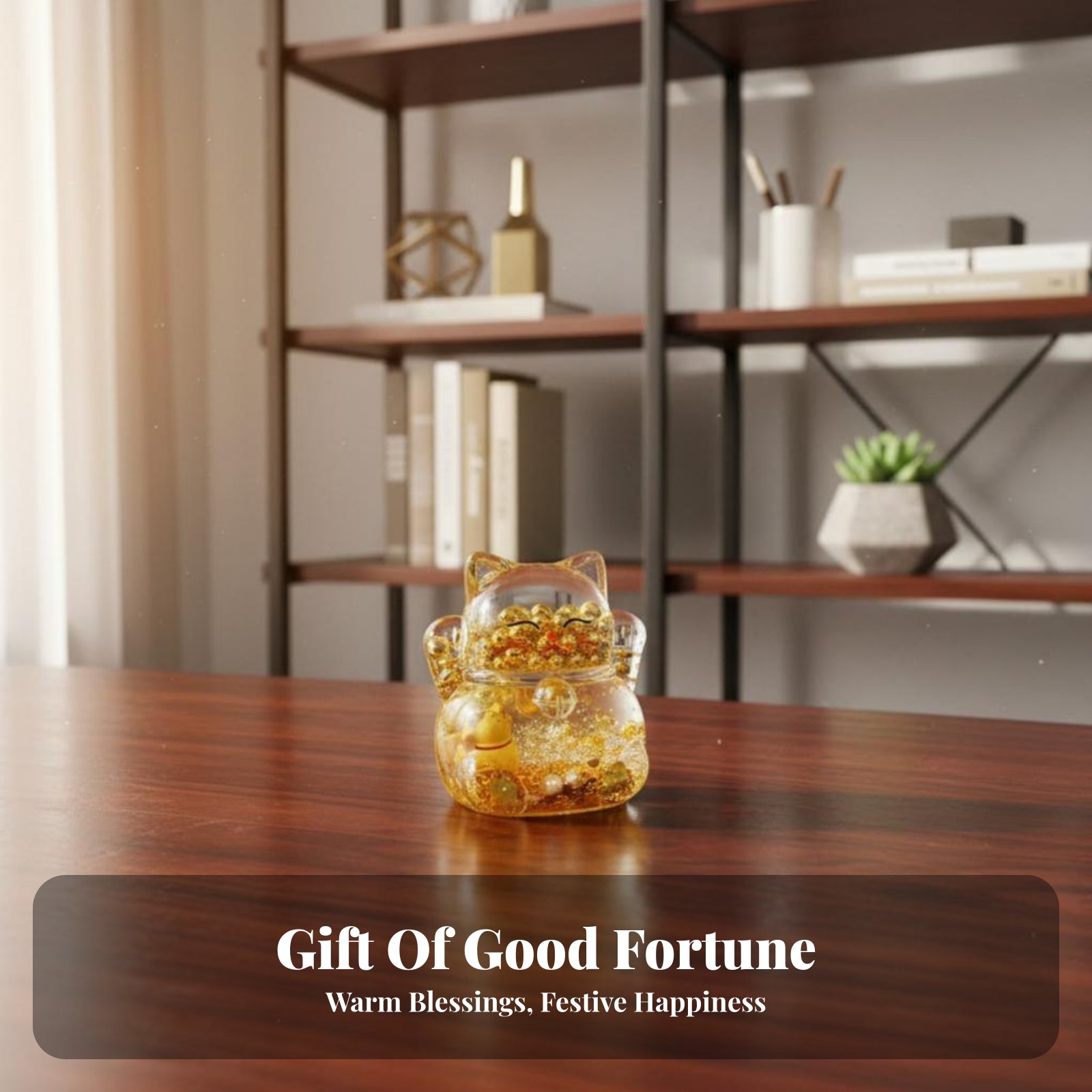 フォーチュンキャットデコレーション、点滅するゴールドビーズ、 - Home Office Gifts のレビューと価格