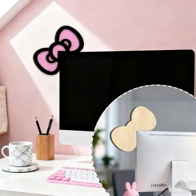 新しい 1/2 個木製ちょう結び PC アクセサリーかわいい - Home Office Programmer のレビューと価格