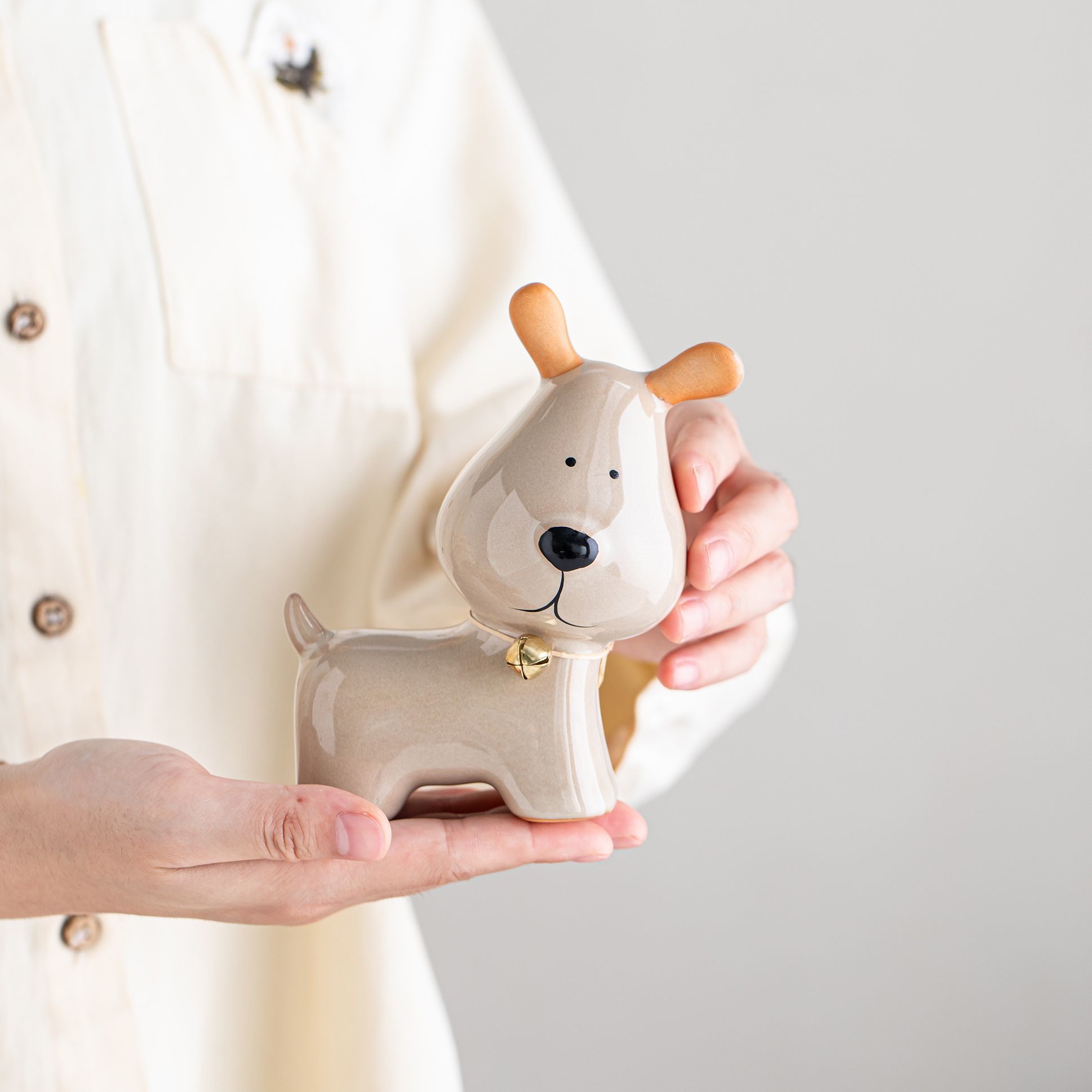 クリエイティブな北欧スタイルのセラミックベル子犬オーナメント - Home Office Architecture のレビューと価格
