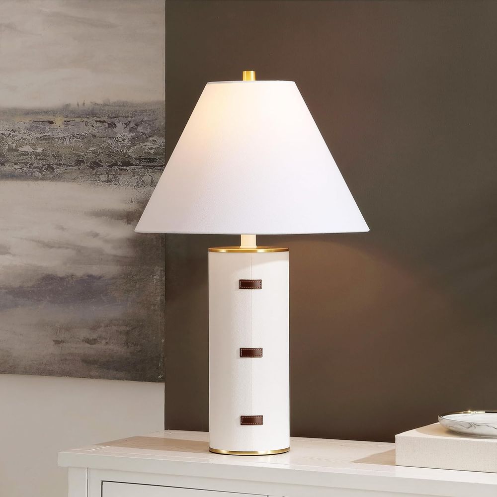 27インチLEDテーブルランプ - ホワイト/ブラウン/真鍮 - Home Office Lamp のレビューと価格