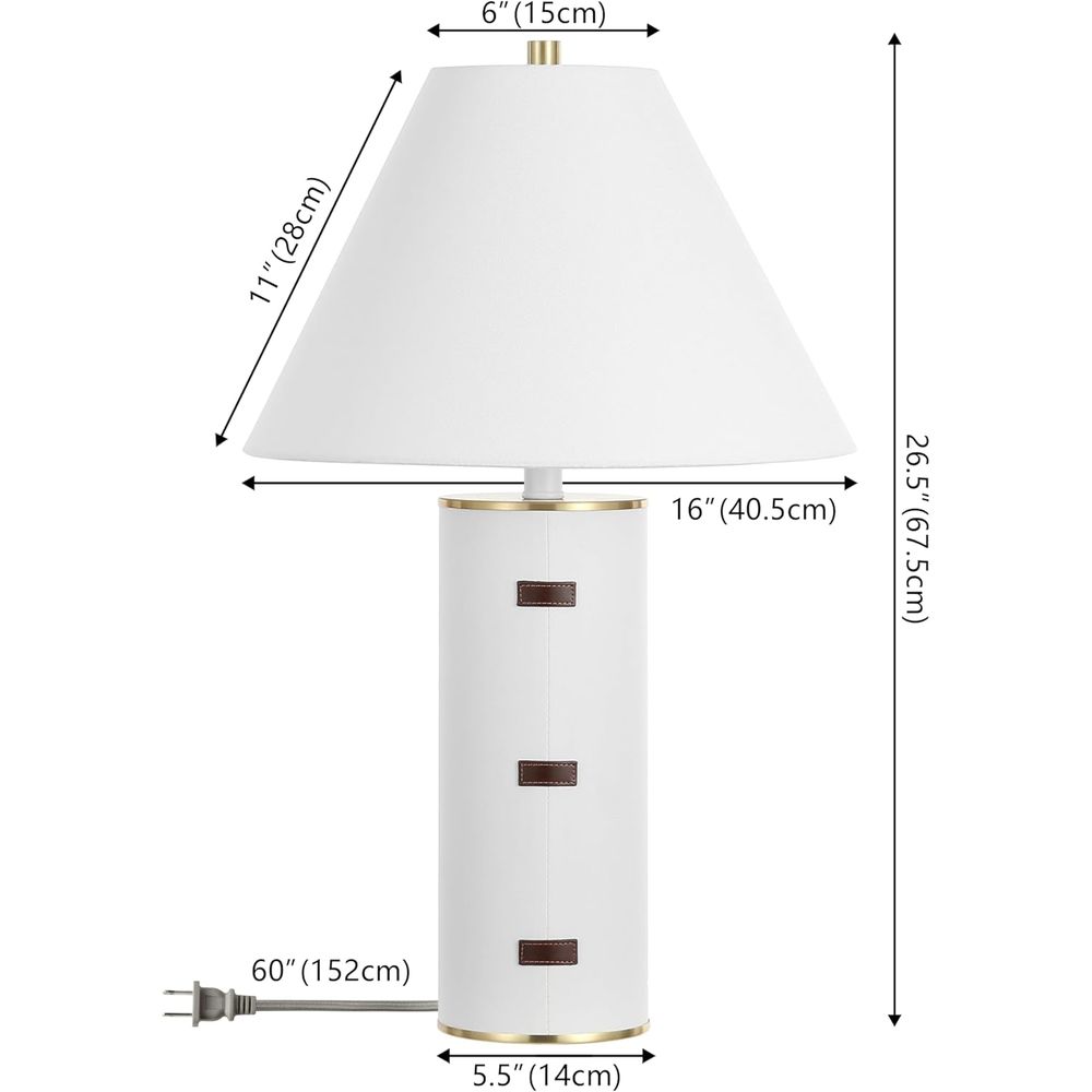 27インチLEDテーブルランプ - ホワイト/ブラウン/真鍮 - Home Office Lamp のレビューと価格