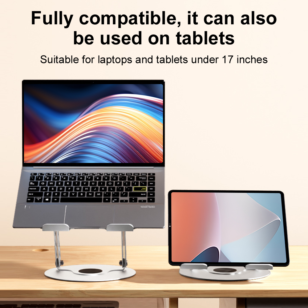 360 °   回転ラップトップスタンド調節可能な折りたたみ - Home Office Programmer のレビューと価格
