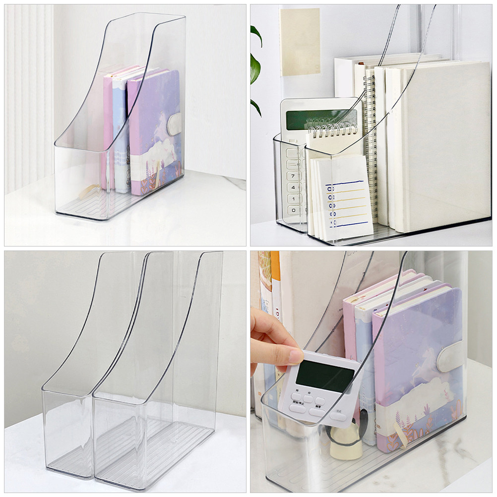 2個入りクリアファイルボックス 透明デスクトップオーガナイザ - Home Office And Library のレビューと価格
