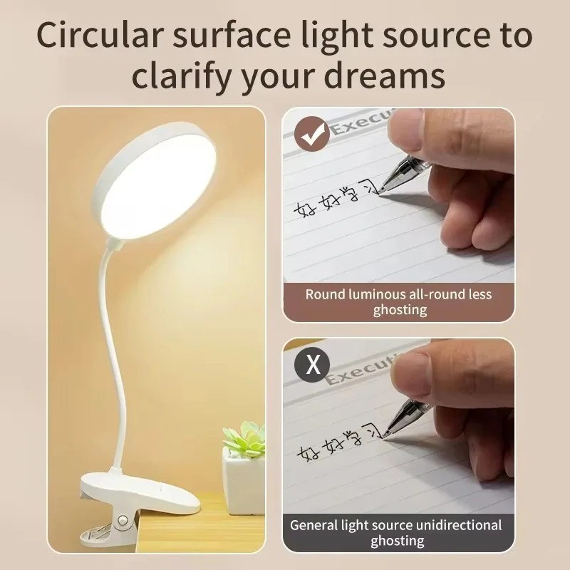 ポータブルUSB充電式クリップオンデスクランプ3色温度調節可 - Home Office Lamp のレビューと価格