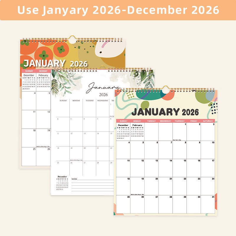 2026年ヨーロッパアメリカンスタイル壁掛けカレンダー、コイ - Home Office Holidays 2026 のレビューと価格