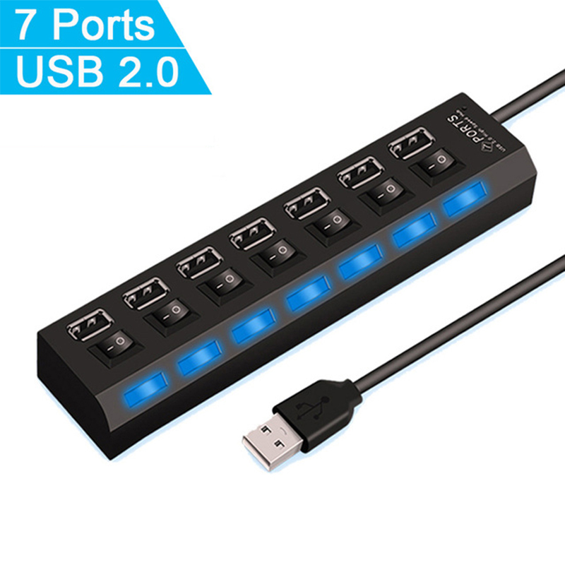 7 ポート USB 2.0 ハブスプリッターラップトップコン - Home Office Programmer のレビューと価格