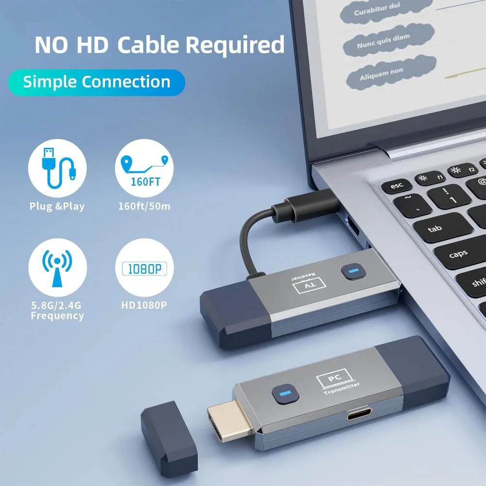 50 メートル長距離 1080P ワイヤレス HDMI 互換 - Home Office Programmer のレビューと価格