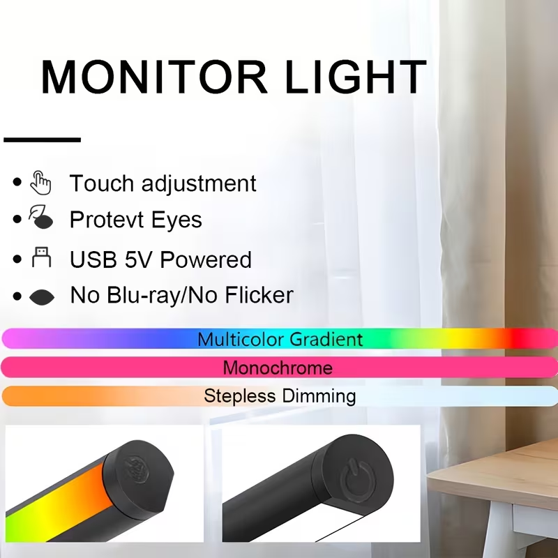 LEDコンピュータースクリーンハンギングライトバーUSBモニ - Home Office Programmer のレビューと価格