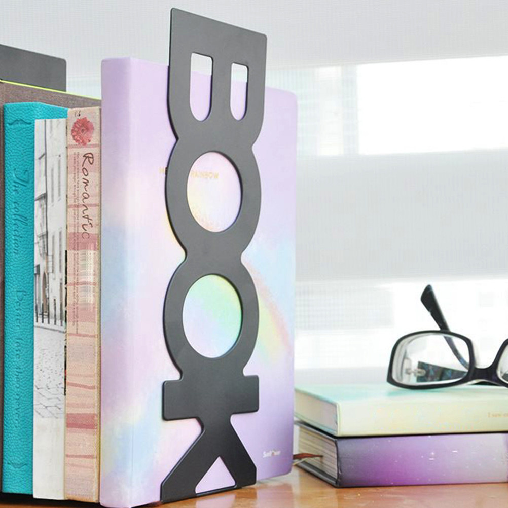 4個入り金属製ブックエンド、中空デザイン、滑らかでバリのない - Home Office And Library のレビューと価格