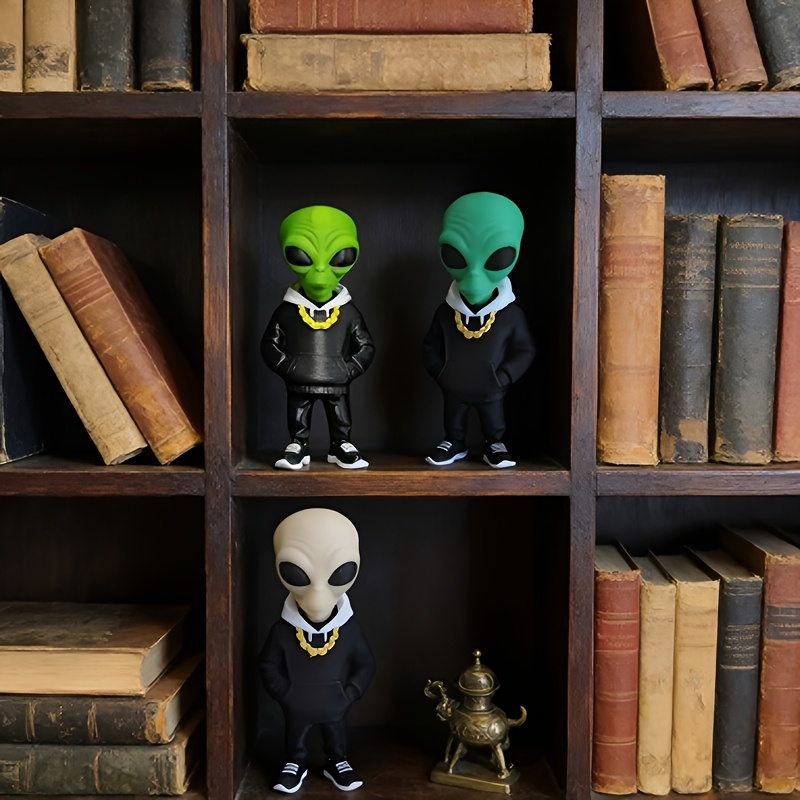 1ピースグリーンエイリアンフィギュア、ポケットデザイン付き、 - Home Office Bookshelves のレビューと価格