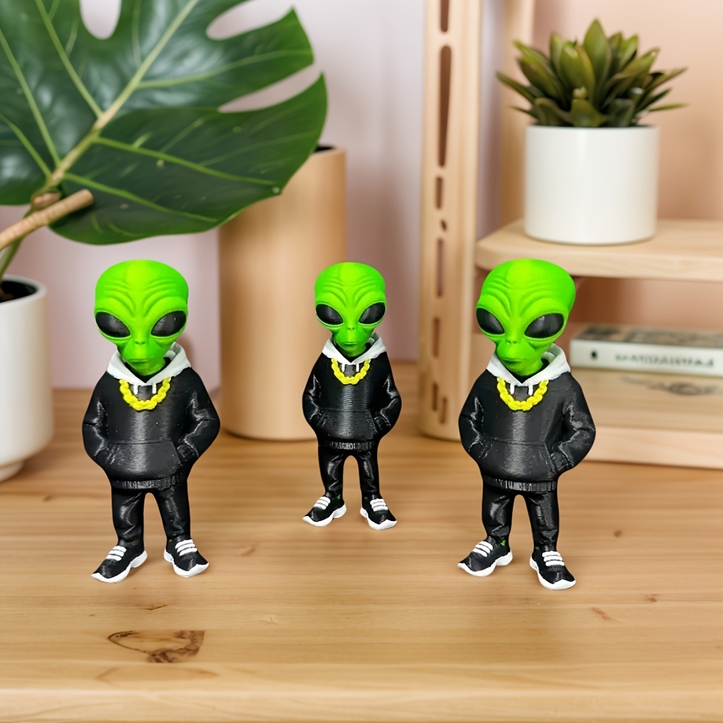 1ピースグリーンエイリアンフィギュア、ポケットデザイン付き、 - Home Office Bookshelves のレビューと価格