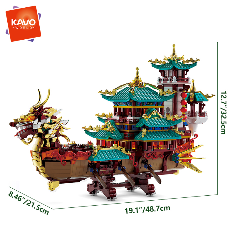 KAVOWORLD 2453ピース 中国龍舟 組み立てブロッ - Home Office Architecture のレビューと価格